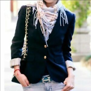 J.Crew Navy Schoolboy Blazer, Petite 00